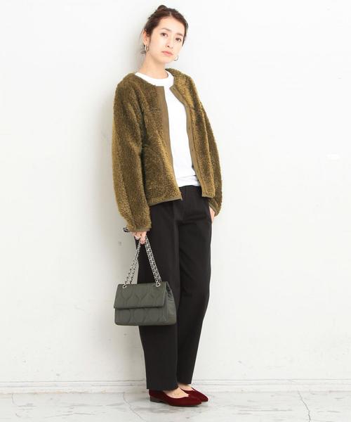 BEAUTY&YOUTH UNITED ARROWS(ビューティーアンドユースユナイテッドアローズ)の「BY ボアブルゾン ◆(ブルゾン・レディース・ブラウン/オリーブ/ベージュ・FREE)」の4枚目の写真