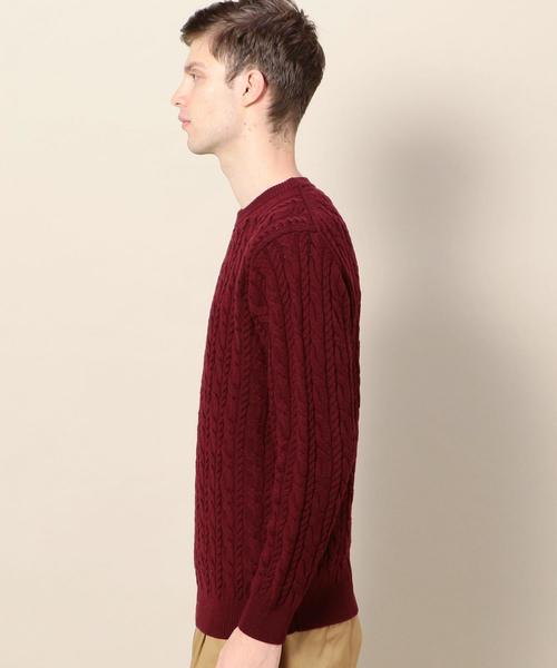 BEAUTY&YOUTH UNITED ARROWS（ビューティーアンドユースユナイテッドアローズ）の「BY ウォッシャブル ノーブル ケーブル ニット ◆（ニット/セーター・メンズ・ネイビー/ワインレッド/ライトグレー・LARGE/X-LARGE/MEDIUM/SMALL）」の11枚目の写真
