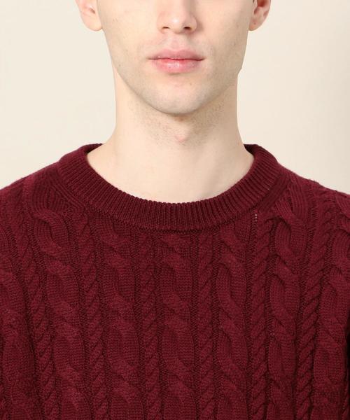 BEAUTY&YOUTH UNITED ARROWS（ビューティーアンドユースユナイテッドアローズ）の「BY ウォッシャブル ノーブル ケーブル ニット ◆（ニット/セーター・メンズ・ネイビー/ワインレッド/ライトグレー・LARGE/X-LARGE/MEDIUM/SMALL）」の13枚目の写真