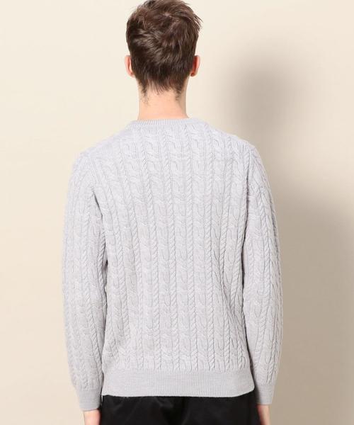 BEAUTY&YOUTH UNITED ARROWS（ビューティーアンドユースユナイテッドアローズ）の「BY ウォッシャブル ノーブル ケーブル ニット ◆（ニット/セーター・メンズ・ネイビー/ワインレッド/ライトグレー・LARGE/X-LARGE/MEDIUM/SMALL）」の5枚目の写真