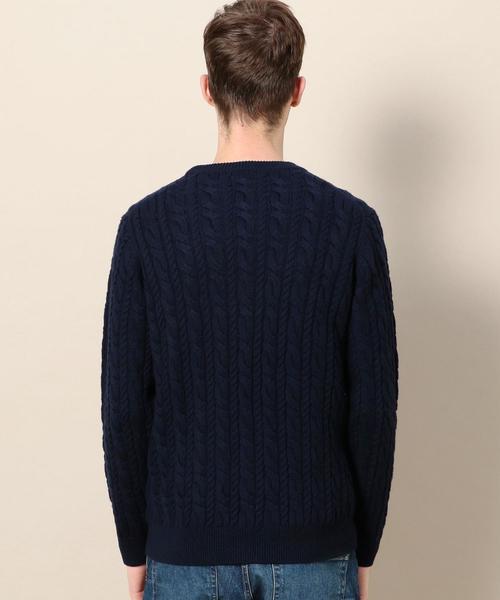 BEAUTY&YOUTH UNITED ARROWS（ビューティーアンドユースユナイテッドアローズ）の「BY ウォッシャブル ノーブル ケーブル ニット ◆（ニット/セーター・メンズ・ネイビー/ワインレッド/ライトグレー・LARGE/X-LARGE/MEDIUM/SMALL）」の7枚目の写真