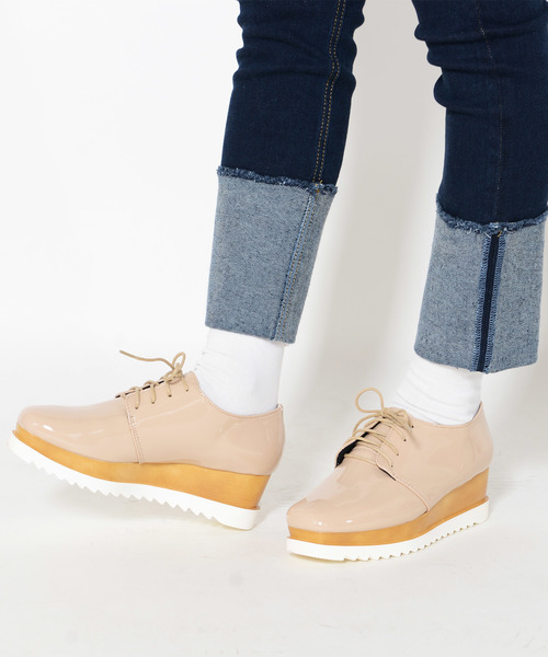 shopnikoniko(ショップニコニコ)の「厚底ローファーシューズ(ローファー・レディース・シルバー/ブラック系その他/ブラック/ダークブラウン/ベージュ・L/S/SS/LL/M)」の5枚目の写真