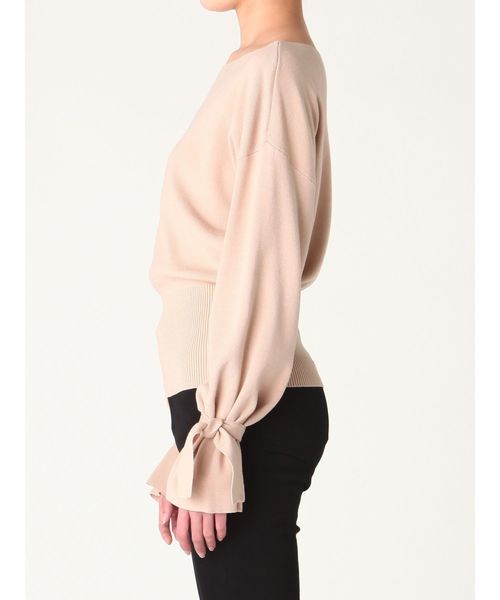 LAGUNAMOON(ラグナムーン)の「ウエストリブボートネックニットプルオーバー(ニット/セーター・レディース・ブラック/ピンク/ブルー/ベージュ・FREE)」の7枚目の写真