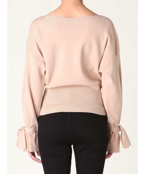 LAGUNAMOON(ラグナムーン)の「ウエストリブボートネックニットプルオーバー(ニット/セーター・レディース・ブラック/ピンク/ブルー/ベージュ・FREE)」の8枚目の写真