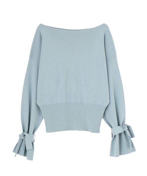 LAGUNAMOON(ラグナムーン)の「ウエストリブボートネックニットプルオーバー(ニット/セーター・レディース・ブラック/ピンク/ブルー/ベージュ・FREE)」の12枚目の写真