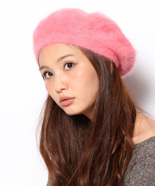 Ray BEAMS（レイビームス）の「□Ray BEAMS / アンゴラファー ベレー（ハンチング/ベレー帽・レディース・ライトグレー/ベージュ/ピンク/ネイビー・ONE SIZE）」の4枚目の写真