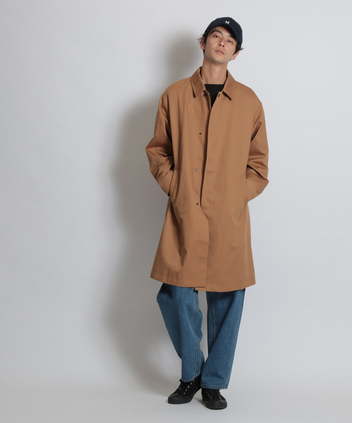 niko and...（ニコアンド）の「ツイルステンカラーコート（ステンカラーコート・メンズ・ブラック/ベージュ・MEDIUM/LARGE）」の5枚目の写真