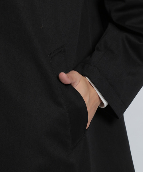 niko and...（ニコアンド）の「ツイルステンカラーコート（ステンカラーコート・メンズ・ブラック/ベージュ・MEDIUM/LARGE）」の6枚目の写真