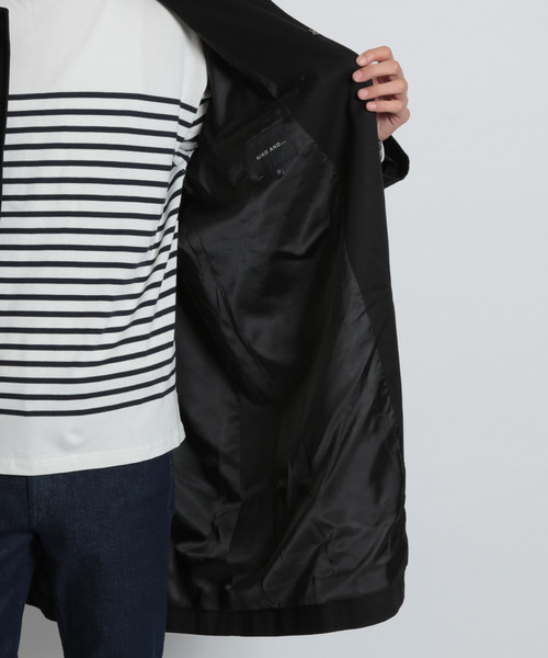 niko and...（ニコアンド）の「ツイルステンカラーコート（ステンカラーコート・メンズ・ブラック/ベージュ・MEDIUM/LARGE）」の9枚目の写真