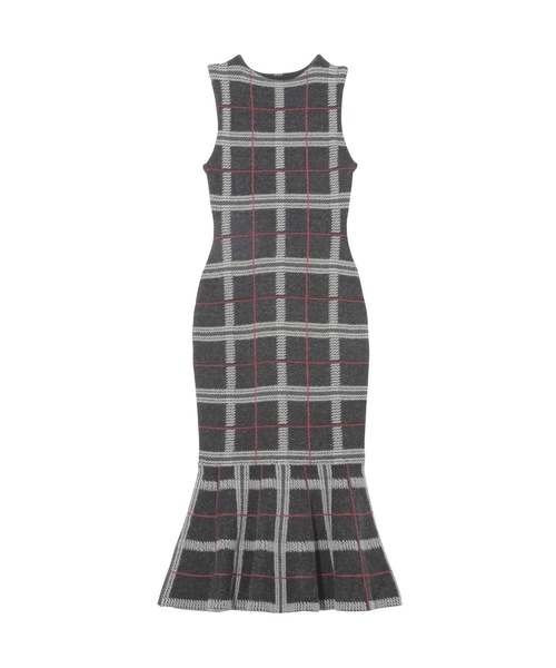 EIMY ISTOIRE（エイミーイストワール）の「チェックステッチマーメイドニットワンピース（ワンピース・レディース・ブラック/ベージュ/ピンク・FREE）」の12枚目の写真