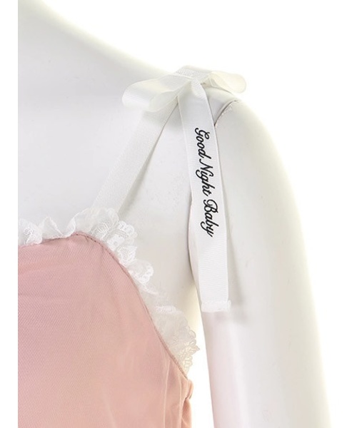 Ank Rouge(アンクルージュ)の「メッセージロゴリボンラインチュールワンピース(ワンピース・レディース・オフホワイト/ピンク/ブラック・M)」の7枚目の写真