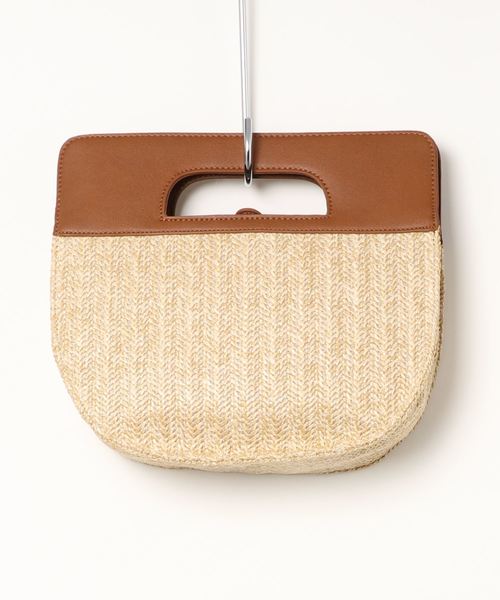 KOBE LETTUCE（コウベレタス）の「レザーカゴコンビハーフムーンバッグ（かごバッグ・レディース・ブラック/オレンジ/キャメル・FREE）」の5枚目の写真