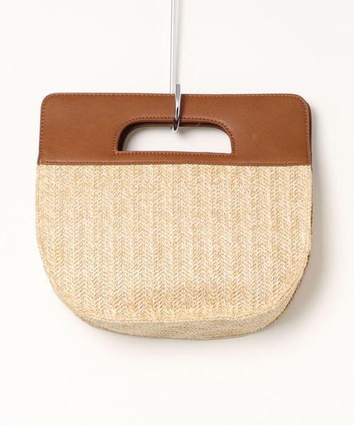 KOBE LETTUCE（コウベレタス）の「レザーカゴコンビハーフムーンバッグ（かごバッグ・レディース・ブラック/オレンジ/キャメル・FREE）」の12枚目の写真