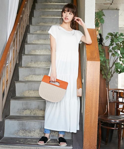 KOBE LETTUCE（コウベレタス）の「レザーカゴコンビハーフムーンバッグ（かごバッグ・レディース・ブラック/オレンジ/キャメル・FREE）」の8枚目の写真