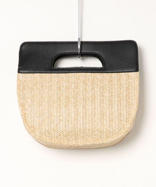 KOBE LETTUCE（コウベレタス）の「レザーカゴコンビハーフムーンバッグ（かごバッグ・レディース・ブラック/オレンジ/キャメル・FREE）」の4枚目の写真