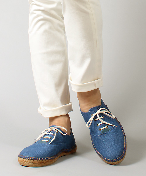 MEN'S BIGI（メンズビギ）の「【SALVI(サルヴィ)】別注/キャンバスリネンエスパドリーユ（モカシン/デッキシューズ・メンズ・キナリ/ブルー/ネイビー/レッド・MEDIUM/LARGE）」の3枚目の写真