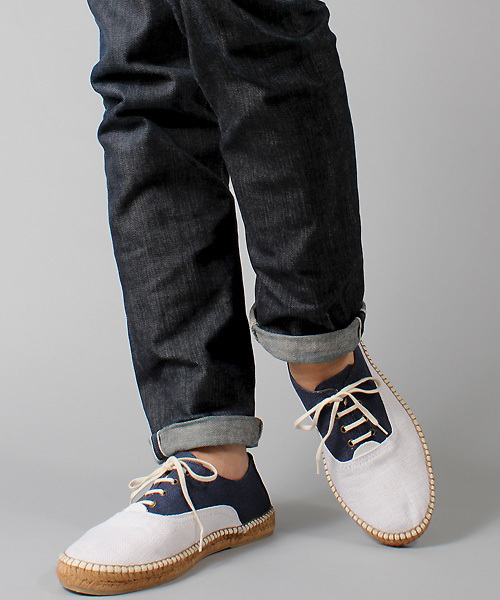 MEN'S BIGI（メンズビギ）の「【SALVI(サルヴィ)】別注/キャンバスリネンエスパドリーユ（モカシン/デッキシューズ・メンズ・キナリ/ブルー/ネイビー/レッド・MEDIUM/LARGE）」の14枚目の写真