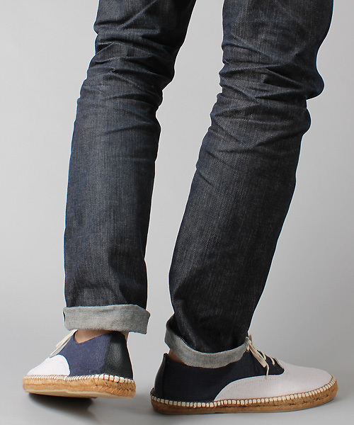 MEN'S BIGI（メンズビギ）の「【SALVI(サルヴィ)】別注/キャンバスリネンエスパドリーユ（モカシン/デッキシューズ・メンズ・キナリ/ブルー/ネイビー/レッド・MEDIUM/LARGE）」の9枚目の写真