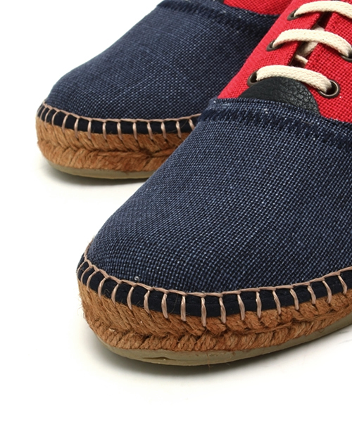 MEN'S BIGI（メンズビギ）の「【SALVI(サルヴィ)】別注/キャンバスリネンエスパドリーユ（モカシン/デッキシューズ・メンズ・キナリ/ブルー/ネイビー/レッド・MEDIUM/LARGE）」の8枚目の写真