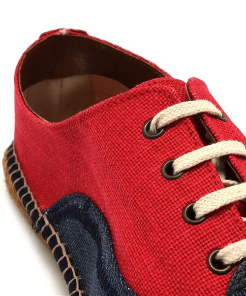 MEN'S BIGI（メンズビギ）の「【SALVI(サルヴィ)】別注/キャンバスリネンエスパドリーユ（モカシン/デッキシューズ・メンズ・キナリ/ブルー/ネイビー/レッド・MEDIUM/LARGE）」の10枚目の写真