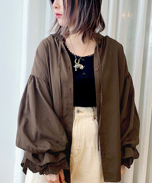 apres jour（アプレジュール）の「袖レースボリュームブラウス【ZOZOTOWN限定アイテム】19AW★（シャツ/ブラウス・レディース・ダークブラウン/オフホワイト/ボルドー/モカ/ライトベージュ・フリー）」の14枚目の写真