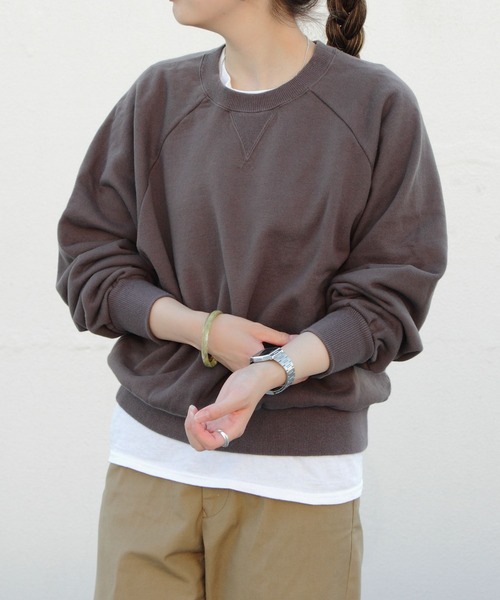 D.M.G.（ドミンゴ）の「D.M.G. / ディーエムジー　スウェットトレーナー　19-098N（スウェット・レディース・ブラック/ナチュラル/ブラウン/オリーブ・2）」の4枚目の写真