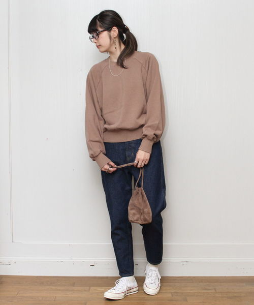 D.M.G.（ドミンゴ）の「D.M.G. / ディーエムジー　スウェットトレーナー　19-098N（スウェット・レディース・ブラック/ナチュラル/ブラウン/オリーブ・2）」の7枚目の写真