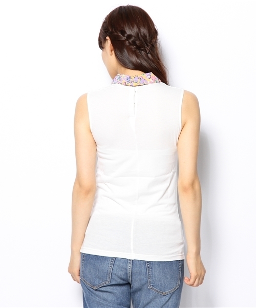 OUTLET(アウトレット)の「【Kastane】シャツ衿ノースリーブプルオーバー(Tシャツ/カットソー・レディース・ホワイト×イエロー/ホワイト×ホワイト/チャコールグレー×ブラック・FREE)」の4枚目の写真