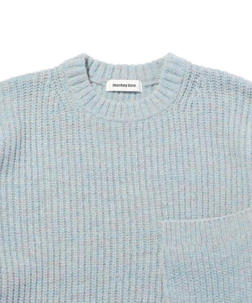 MONKEY TIME（モンキータイム）の「＜monkey time＞ AZE CLR/MLG CROPPED CREW NECK/ニット（ニット/セーター・メンズ・ライトブルー/ライトピンク・M/S/L）」の16枚目の写真