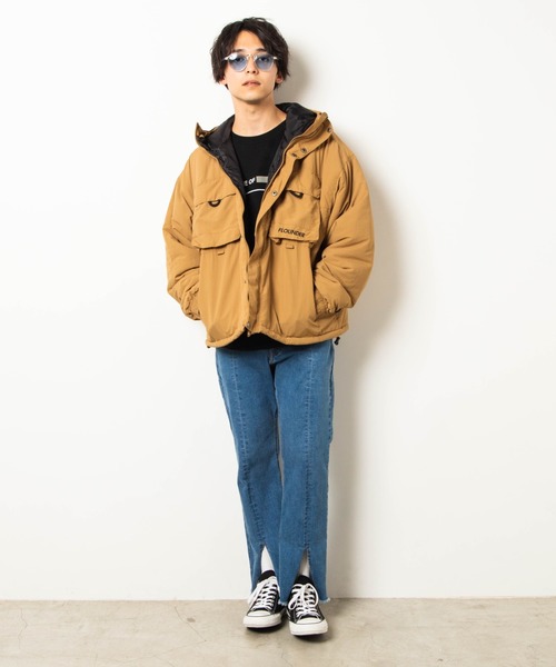 WEGO（ウィゴー）の「WEGO/パデッドマウンテンブルゾン（ブルゾン・メンズ・ブラック/ベージュ・MEDIUM/LARGE）」の19枚目の写真