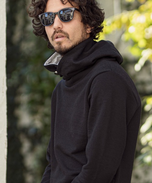 CAMBIO（カンビオ）の「mpa2240-URAKE Volume Neck Knit Pullover Parka プルオーバーパーカー（パーカー・メンズ・ブラック/グレー/ナチュラル・M/L）」の2枚目の写真