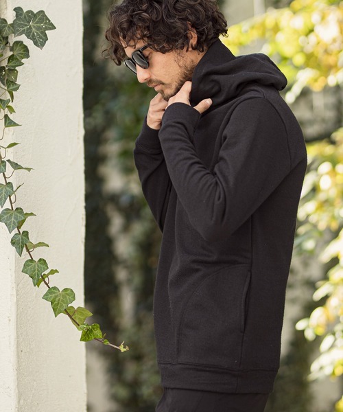 CAMBIO（カンビオ）の「mpa2240-URAKE Volume Neck Knit Pullover Parka プルオーバーパーカー（パーカー・メンズ・ブラック/グレー/ナチュラル・M/L）」の9枚目の写真