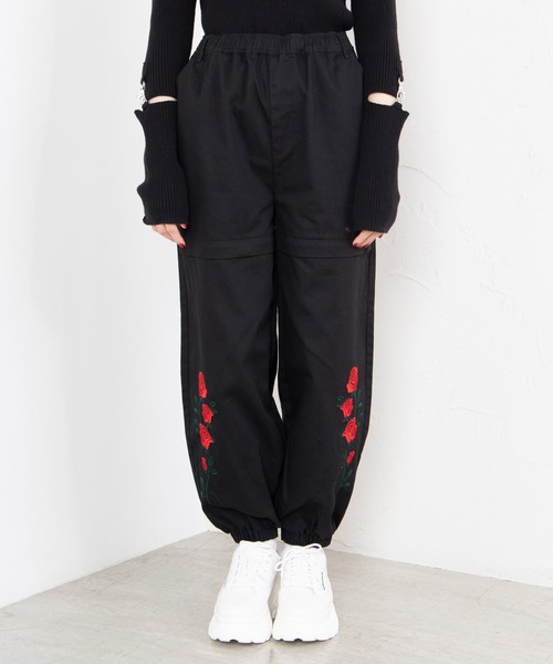 WEGO（ウィゴー）の「WEGO/刺繍ジップパンツ（スラックス・レディース・ブラック/ブラック系その他・FREE）」の16枚目の写真