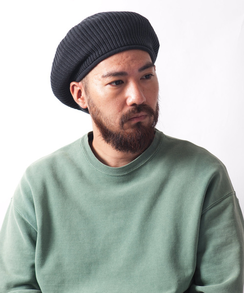 RACAL（ラカル）の「Rasta Knit Beret Tam / ラスタニットベレー　タム（ニットキャップ/ビーニー・メンズ・チャコールグレー/ブラック/ベージュ/ネイビー・FREE）」の3枚目の写真