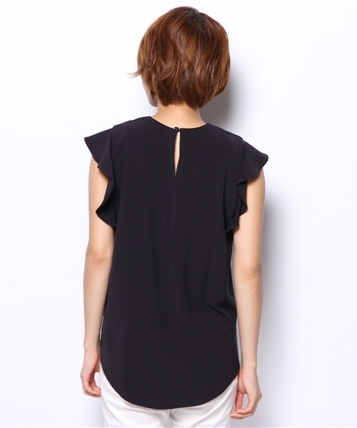 ODORANTES nano･universe（オドラント ナノ・ユニバース）の「ウォッシャブル 袖フレアジョーゼット ブラウス（シャツ/ブラウス・レディース・ブラック/ネイビー・FREE）」の5枚目の写真