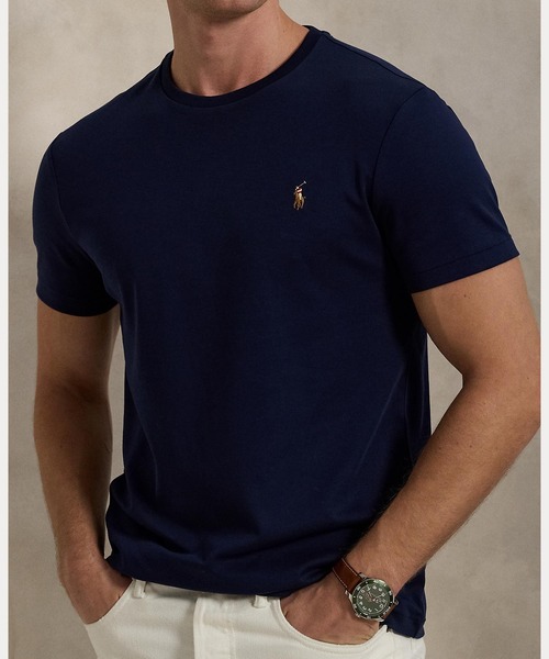 POLO RALPH LAUREN（ポロ ラルフ ローレン）の「カスタム スリム ソフト コットン Tシャツ（Tシャツ/カットソー・メンズ・ネイビー系1・LARGE/SMALL/MEDIUM/X-SMALL/X-LARGE/XX-LARGE）」の5枚目の写真