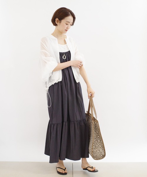 DouDou(ドゥドゥ)の「シアーブルゾン(ブルゾン・レディース・ブラック/オフホワイト/オレンジ・FREE)」の15枚目の写真