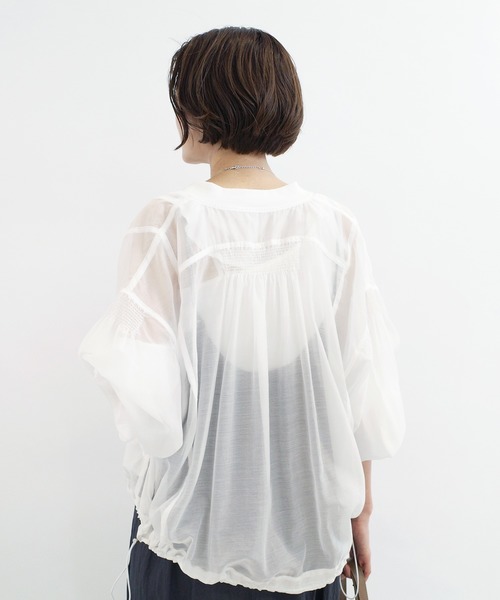 DouDou(ドゥドゥ)の「シアーブルゾン(ブルゾン・レディース・ブラック/オフホワイト/オレンジ・FREE)」の6枚目の写真