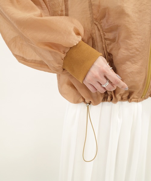 DouDou(ドゥドゥ)の「シアーブルゾン(ブルゾン・レディース・ブラック/オフホワイト/オレンジ・FREE)」の5枚目の写真