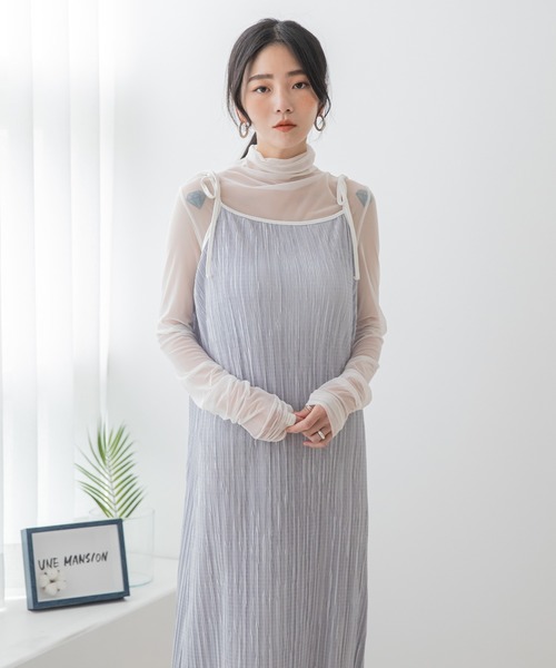 Une Mansion ユヌマンション の プリーツリボンキャミワンピース ワンピース Wear