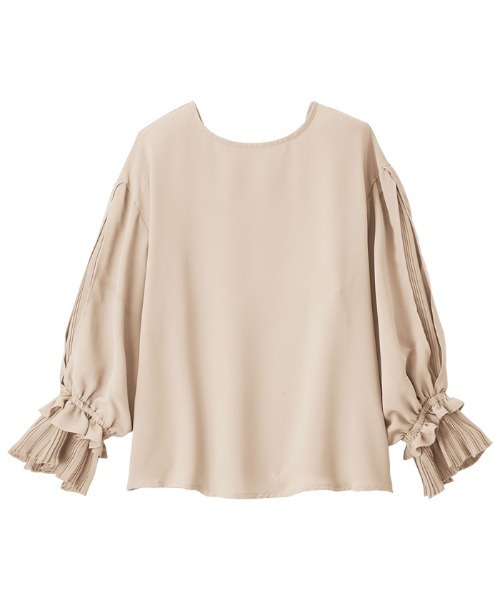 GeeRA（ジーラ）の「袖異素材切替フリルブラウス（選べる切替袖）（シャツ/ブラウス・レディース・ラベンダー/サンドグレー/ブラック/パープル/ブルー/ライトグレー/ブラック系その他・MEDIUM/XX-LARGE/LARGE/X-LARGE/SMALL）」の16枚目の写真