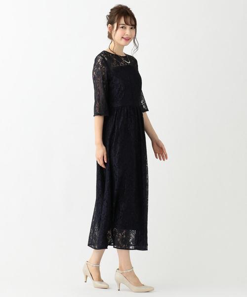 ANY SIS（エニィスィス）の「エアリレーシー ドレス（ドレス・レディース・ライトグリーン系/ネイビー系/ダルブルー系・1/2）」の8枚目の写真