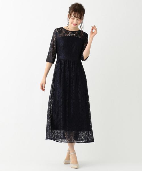 ANY SIS（エニィスィス）の「エアリレーシー ドレス（ドレス・レディース・ライトグリーン系/ネイビー系/ダルブルー系・1/2）」の9枚目の写真