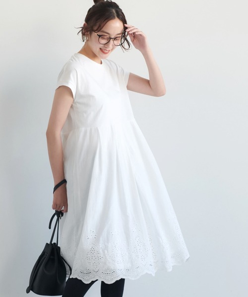 coca(coca)(コカ)の「カットレースワンピ―ス(ワンピース・レディース・ホワイト/ブラック・ONE SIZE)」の2枚目の写真