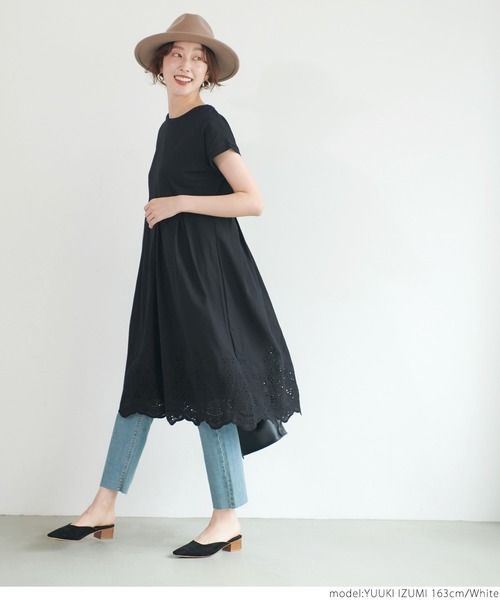 coca(coca)(コカ)の「カットレースワンピ―ス(ワンピース・レディース・ホワイト/ブラック・ONE SIZE)」の6枚目の写真