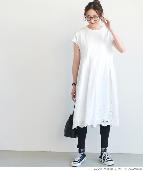 coca(coca)(コカ)の「カットレースワンピ―ス(ワンピース・レディース・ホワイト/ブラック・ONE SIZE)」の13枚目の写真