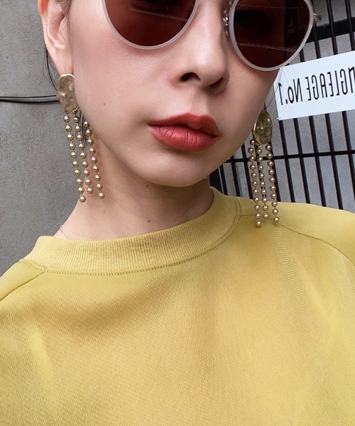 Ameri（アメリ）の「BALL CHAIN PLATE PIERCE（ピアス（両耳用