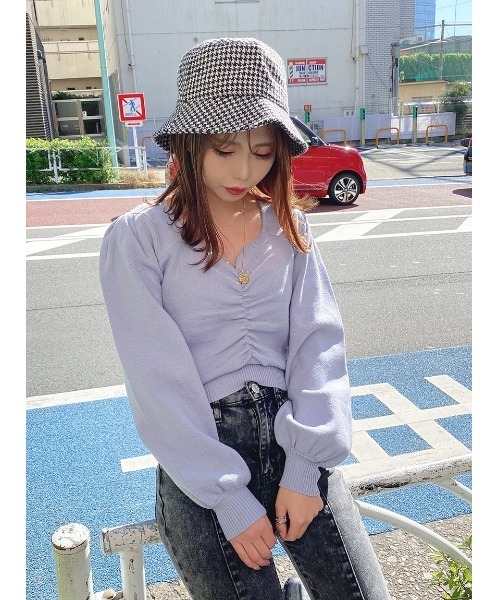 one way（ワンウェイ）の「フロントドロストニット（ニット/セーター・レディース・ブラック/ホワイト/ライトブルー/ライトイエロー・FREE）」の4枚目の写真