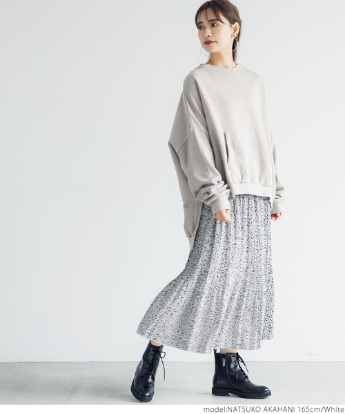 coca(coca)(コカ)の「プチアニマル柄スカート(スカート・レディース・ホワイト/ブラック・ONE SIZE)」の5枚目の写真