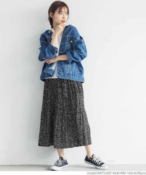 coca(coca)(コカ)の「プチアニマル柄スカート(スカート・レディース・ホワイト/ブラック・ONE SIZE)」の3枚目の写真